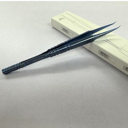 钛合金蓝色弯尖镊子YCS-11D
